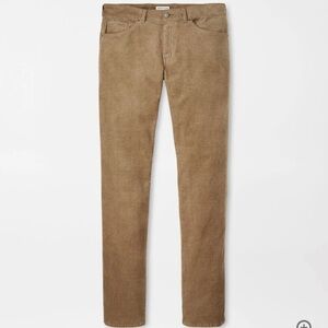 Peter Millar Superior Soft Corduroy Five-Pocket Pant In Khaki Size 38